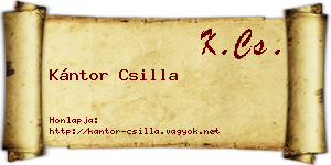 Kántor Csilla névjegykártya